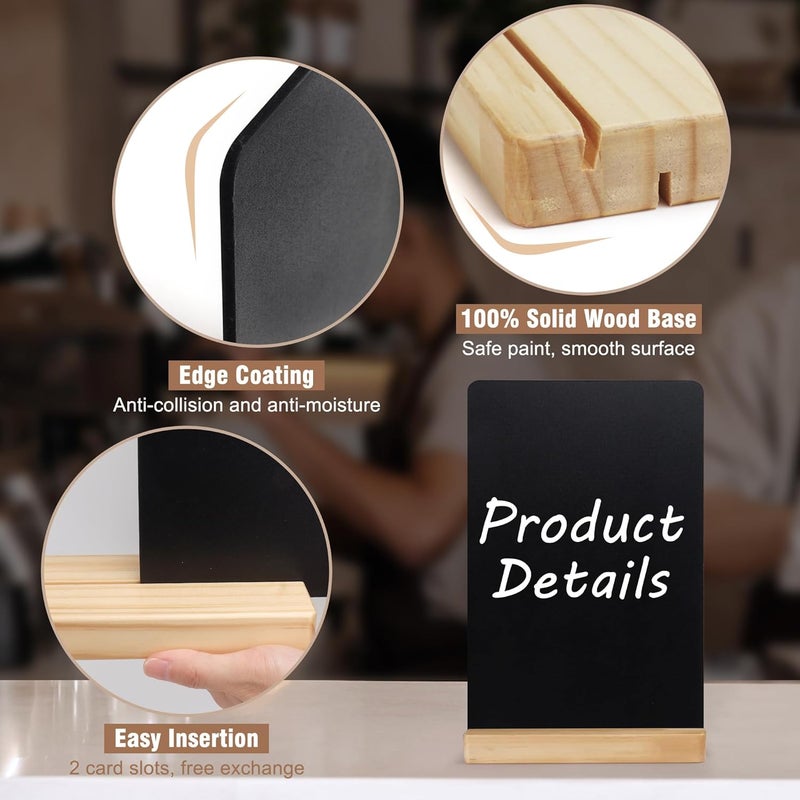 SELEAD Small Chalkboard Words Sign - 2 Pack 8x12 Inch Tabletop Decorative Chalk Board with Wooden Stand, Double-Sided Erasable Message Menu Board for Food, Store, Business, Wedding - Image 4